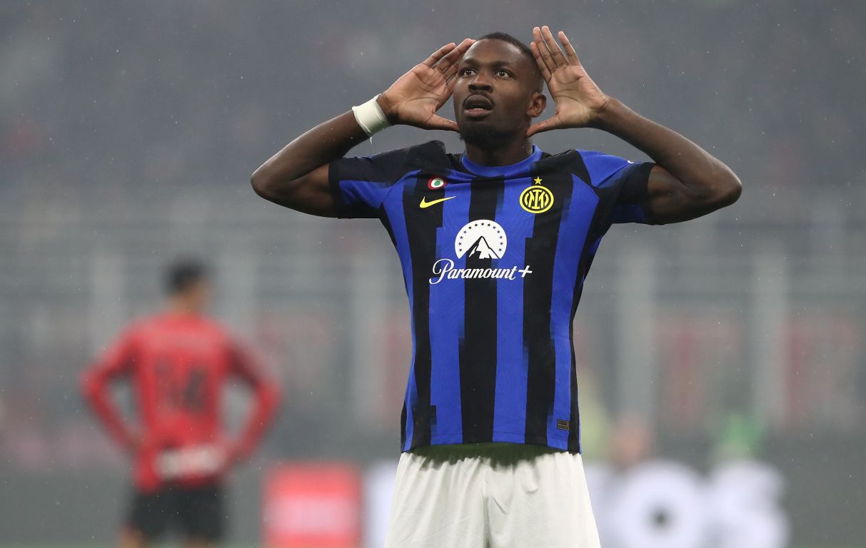 Inter Striker Marcus Thuram Celebrates 1 0 Serie A Win Vs Roma