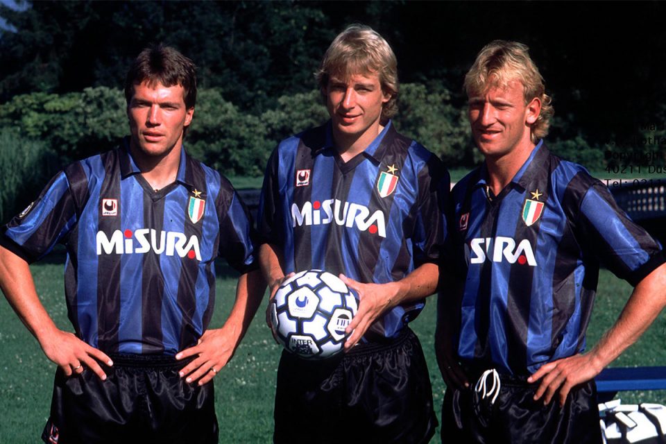 Photo – Inter Milan Legend Andreas Brehme Shares Photo With Fellow German Nerazzurri Icons Lothar Matthaus & Juergen Klinsmann: “Blue Monday”