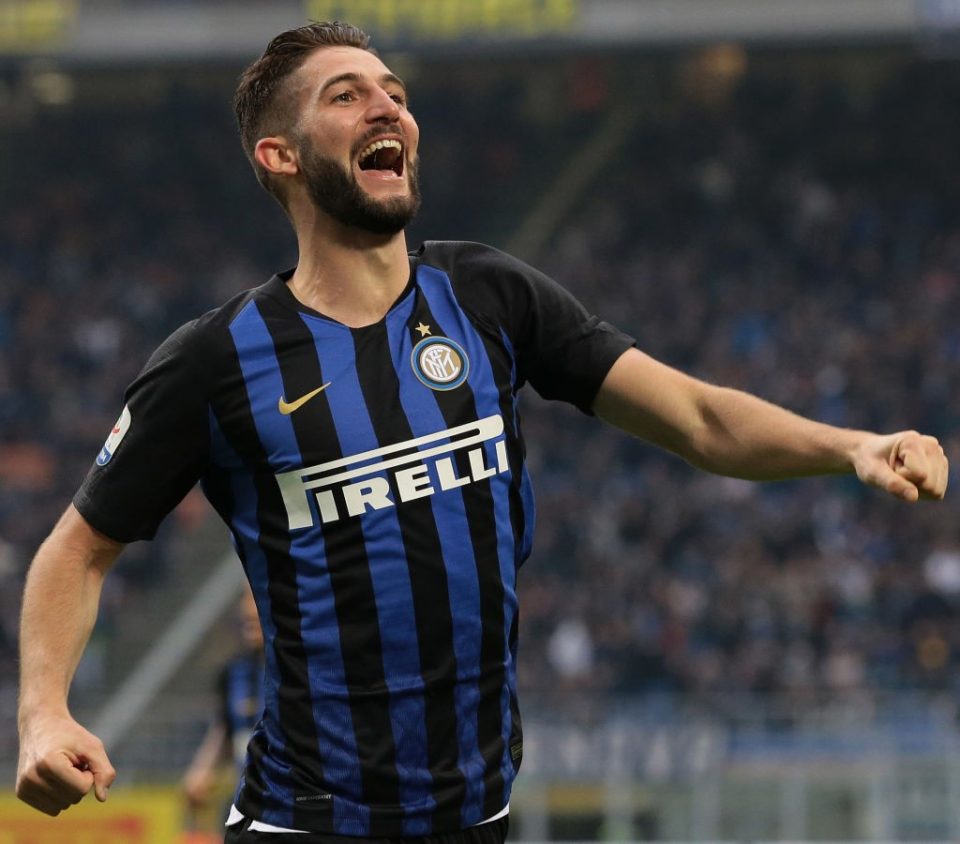 Inter Midfielder Roberto Gagliardini Celebrates Win Against Empoli On Social Media