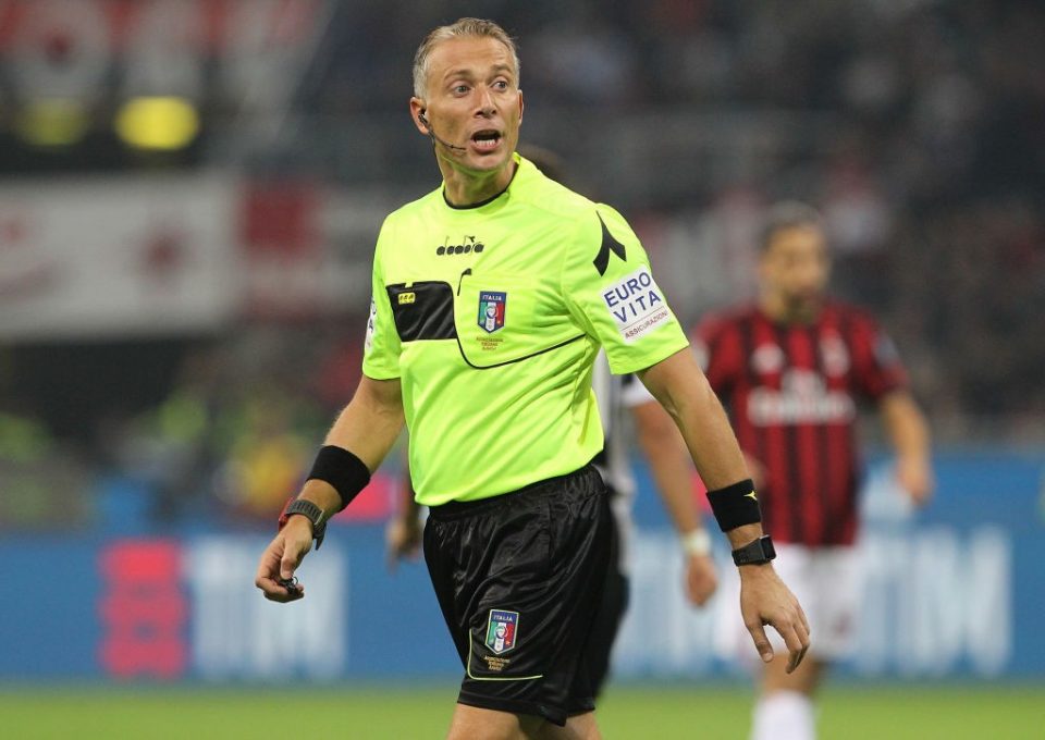 Referee Paolo Valeri To Be In Charge Of Inter’s Serie A Clash Against Napoli Tomorrow