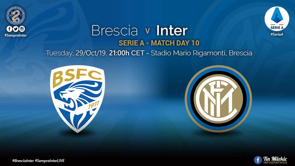OFFICIAL – Starting Lineups Brescia vs Inter: Kwadwo Asamoah & Stefan de Vrij Start