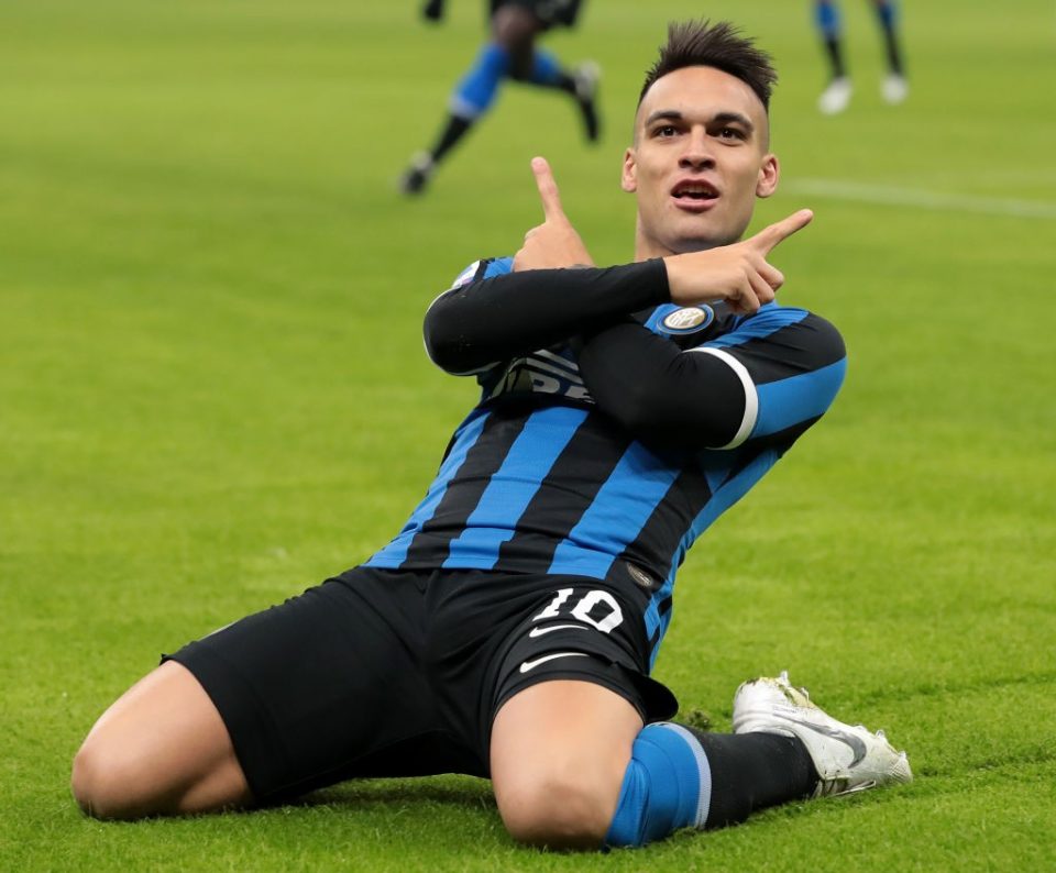 Photo – Inter Striker Lautaro Martinez Celebrates 4-0 Win Over SPAL
