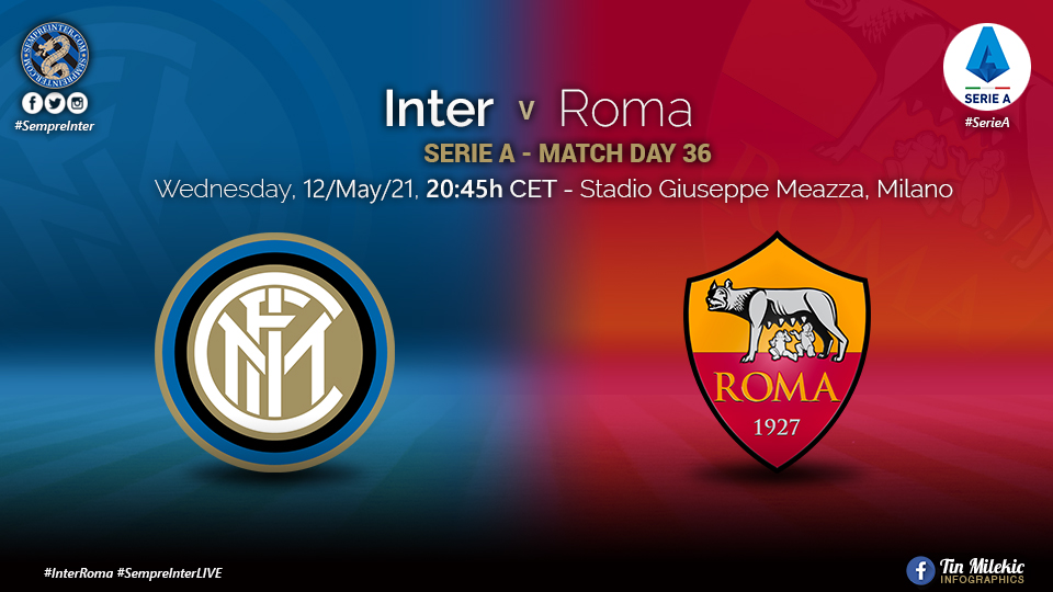 Official Starting Lineups – Inter Vs AS Roma: Andrei Radu & Matias Vecino Start