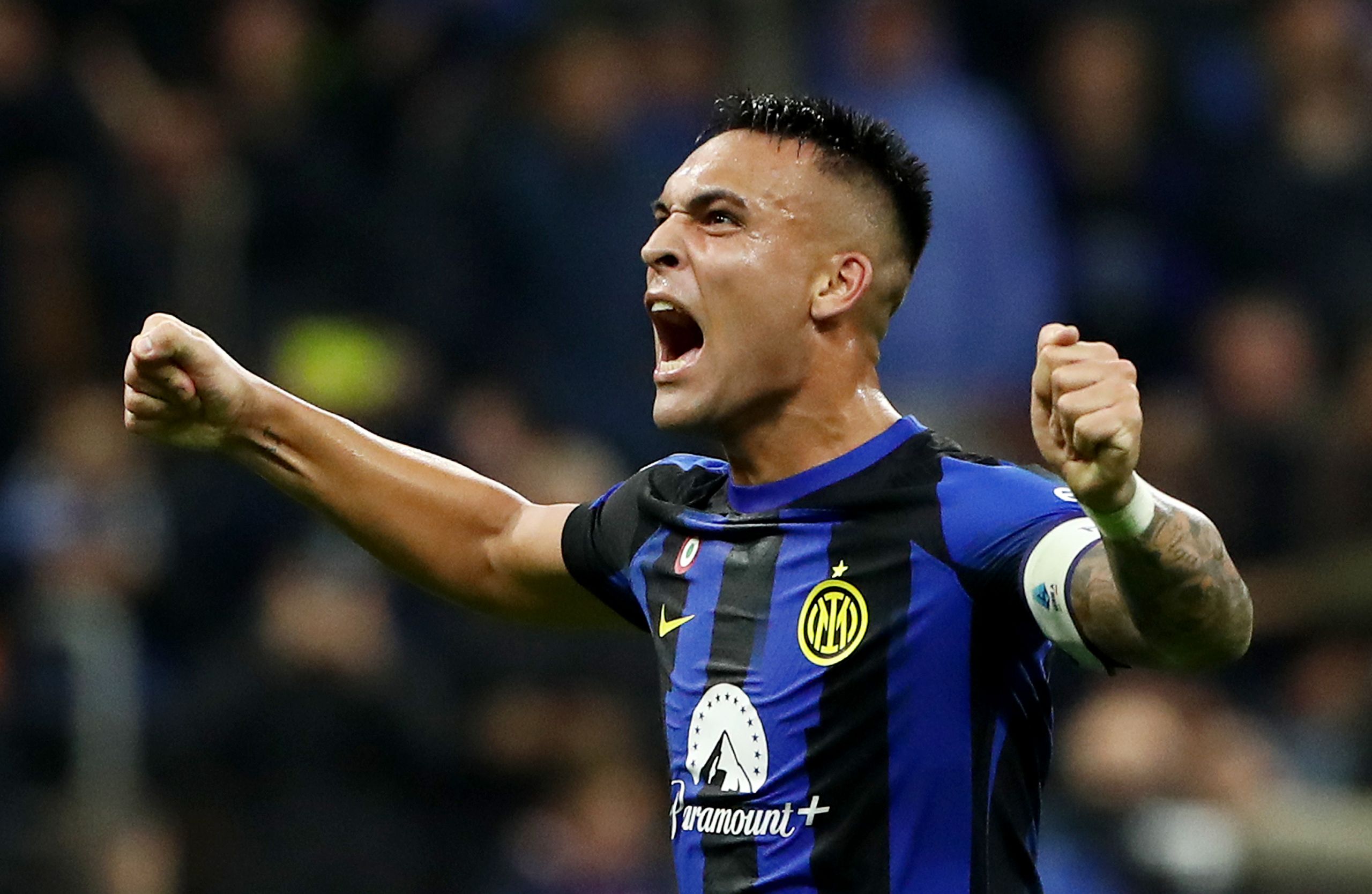 Inter captain Lautaro Martinez celebrate Serie A win vs Monza