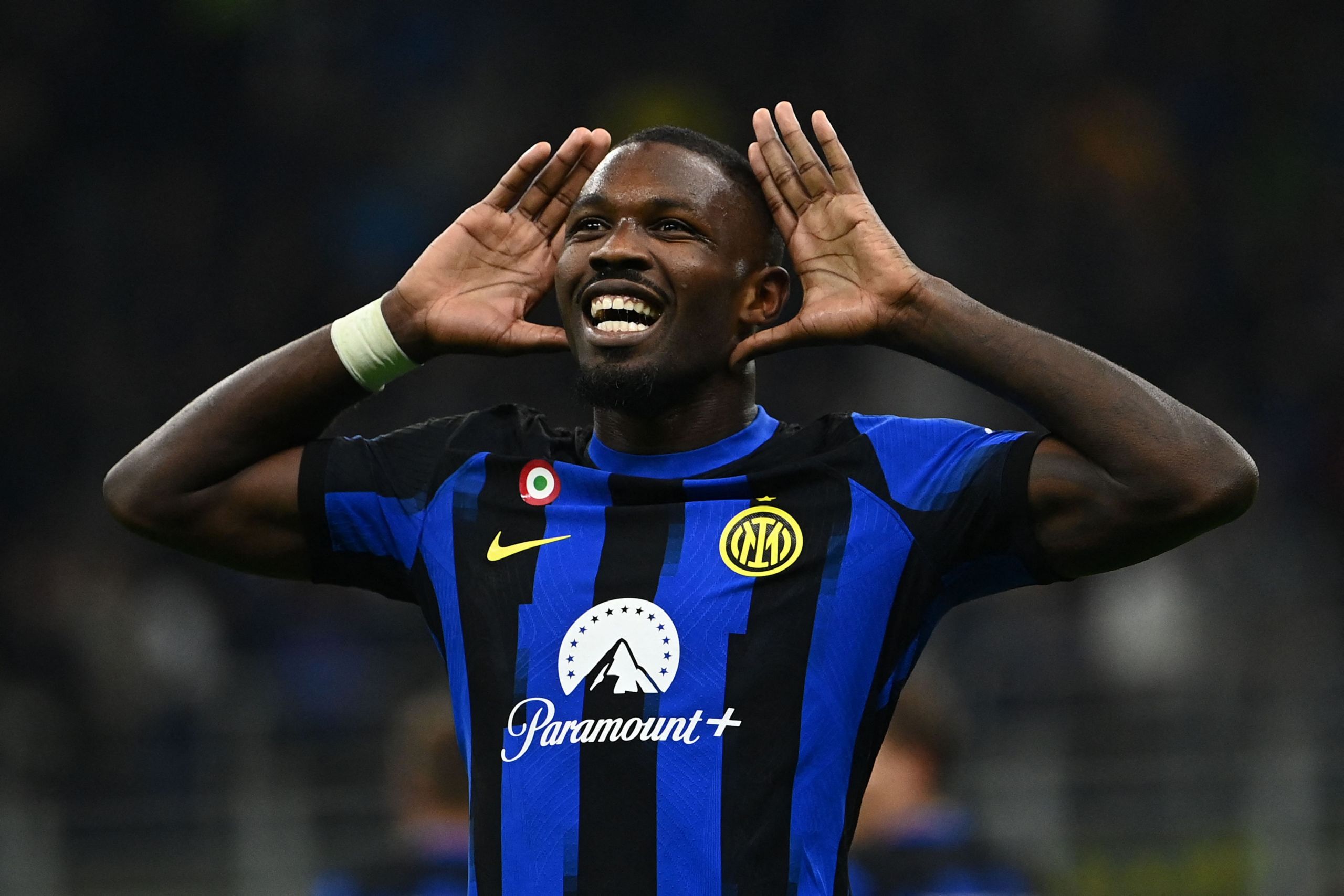 Inter Striker Marcus Thuram Celebrates Serie A Win Vs Lecce