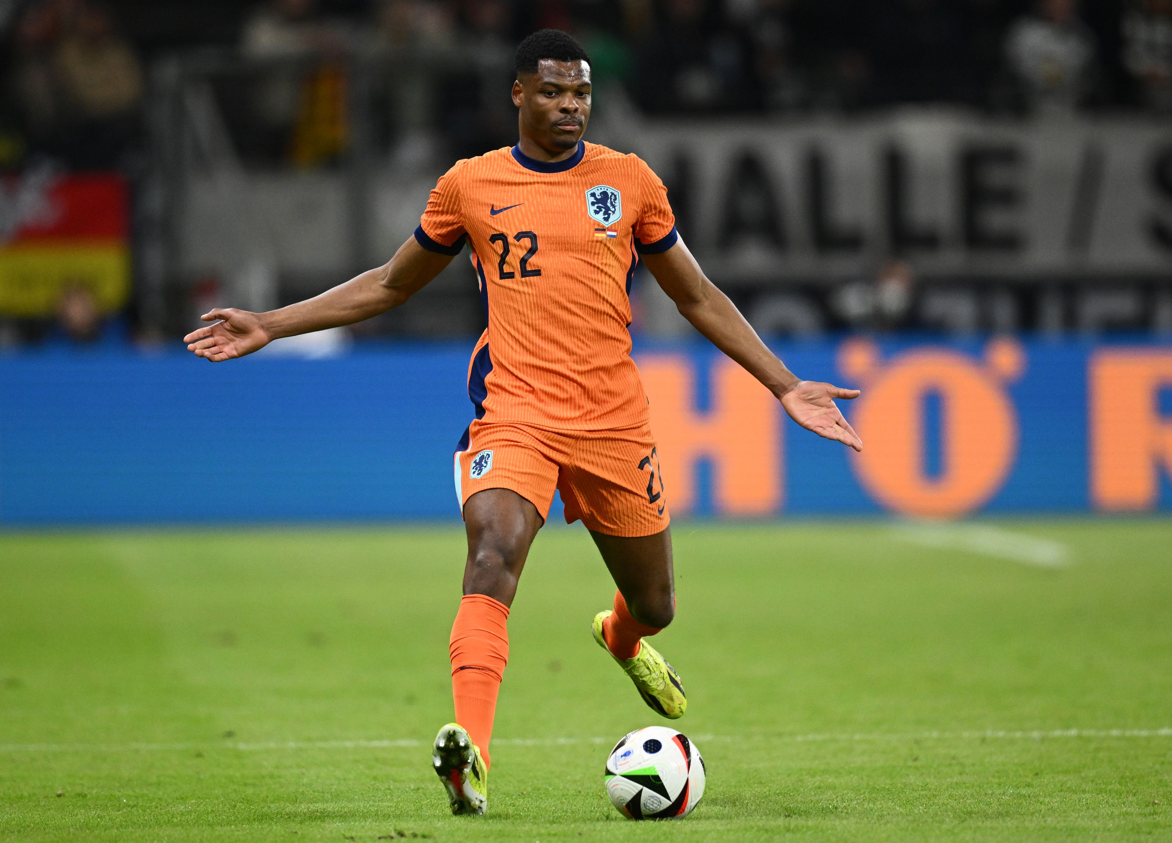 Denzel Dumfries Celebrates Netherlands In EURO 2024 Quarterfinals